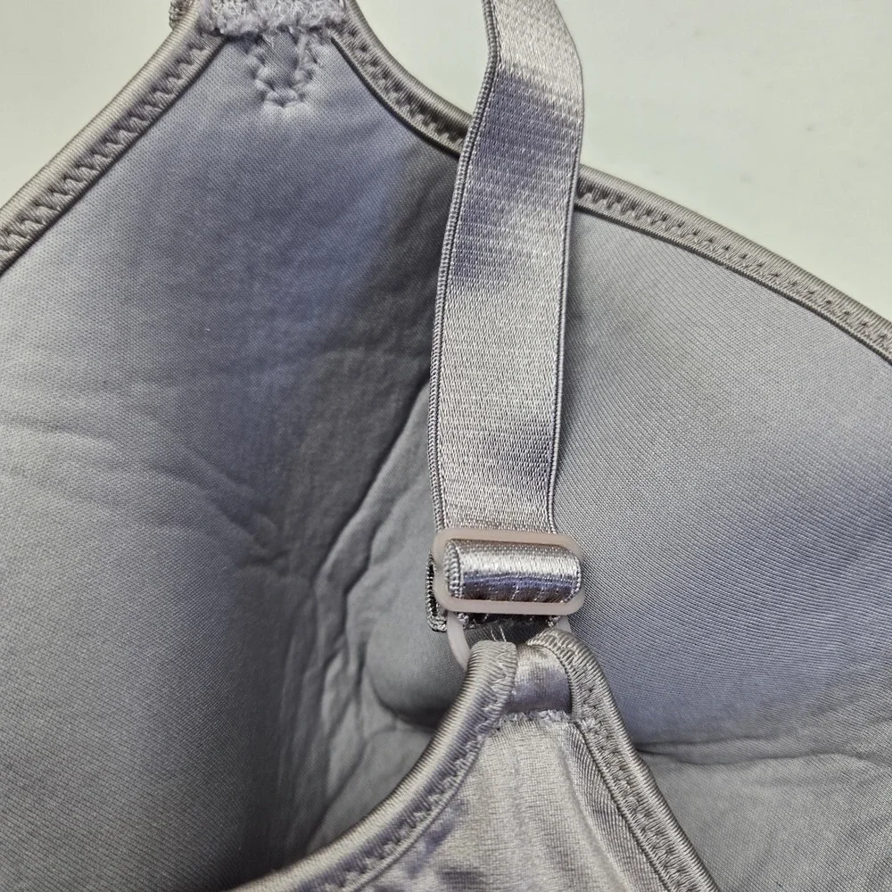 Bali Women Bra 42D Gray T Shirt Underwired Lace Strap Adjustable‎ Lightly Lined